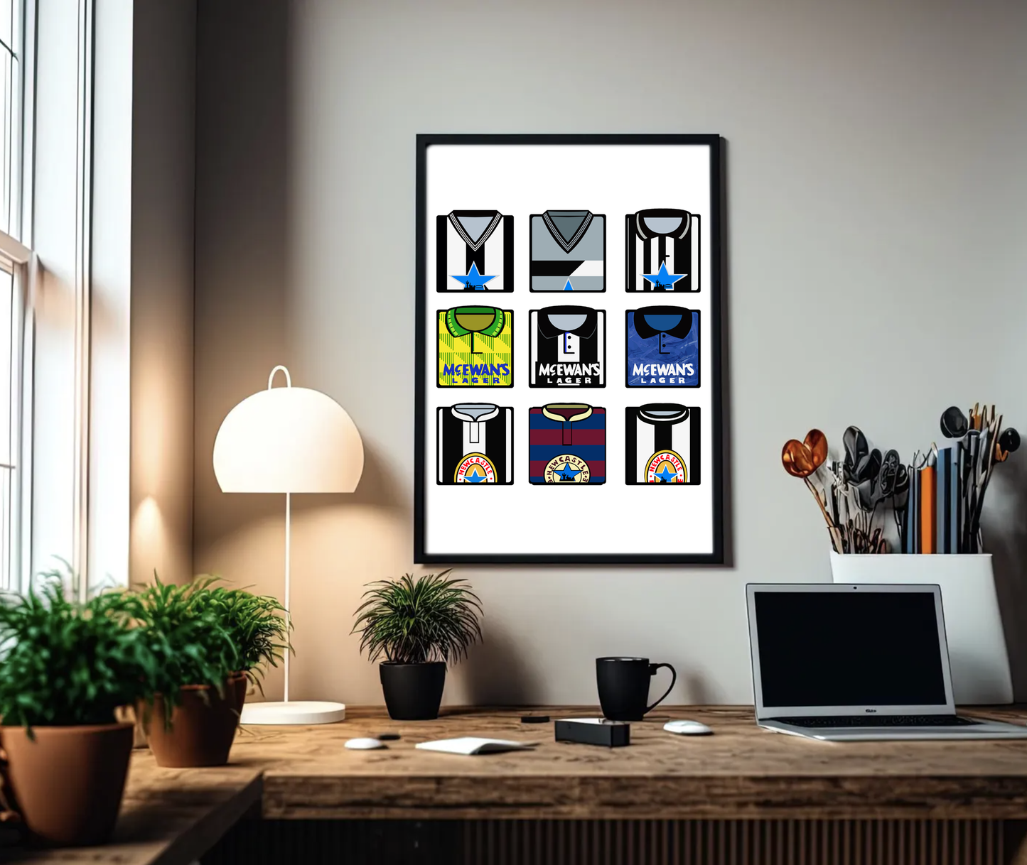 Newcastle United Kits A3 Print
