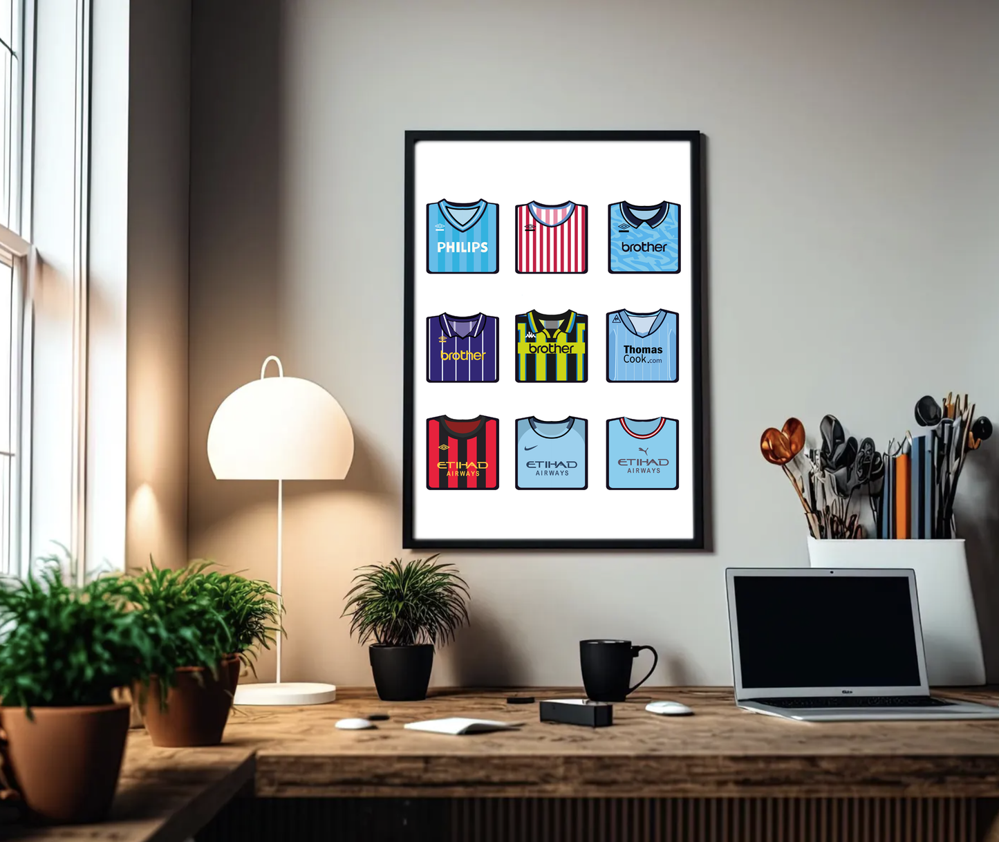 Manchester City Kits A3 Print