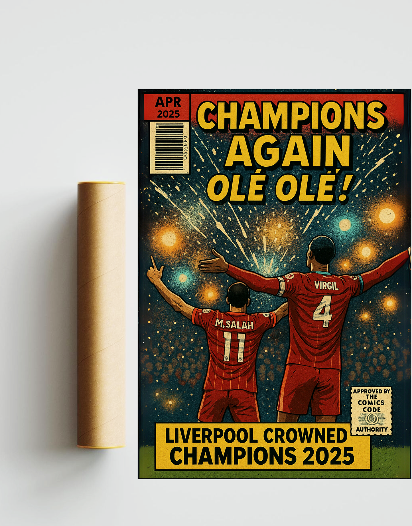 Liverpool PL Champions Comic Book A3 Print
