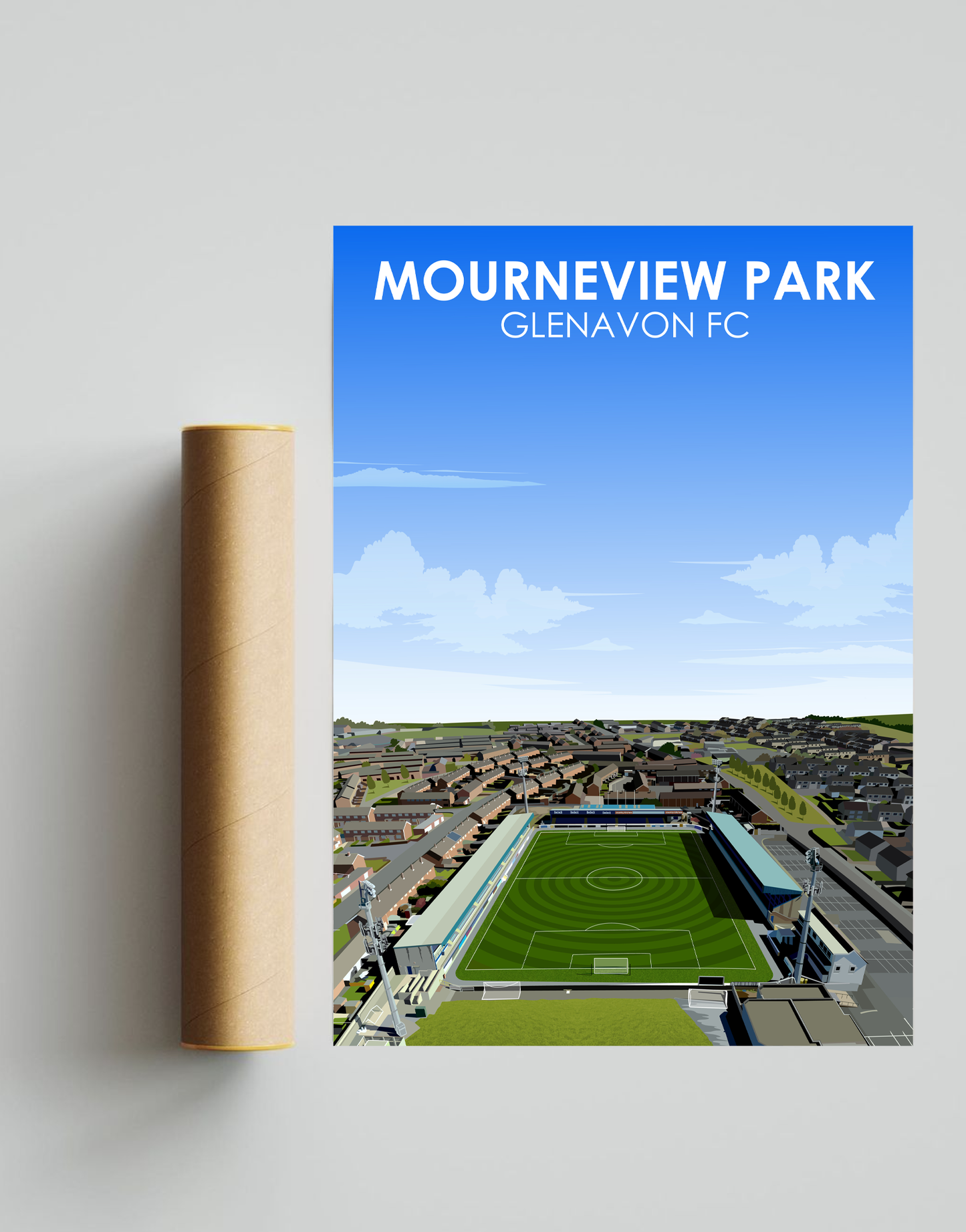 Mourneview Park Stadium A3 Print