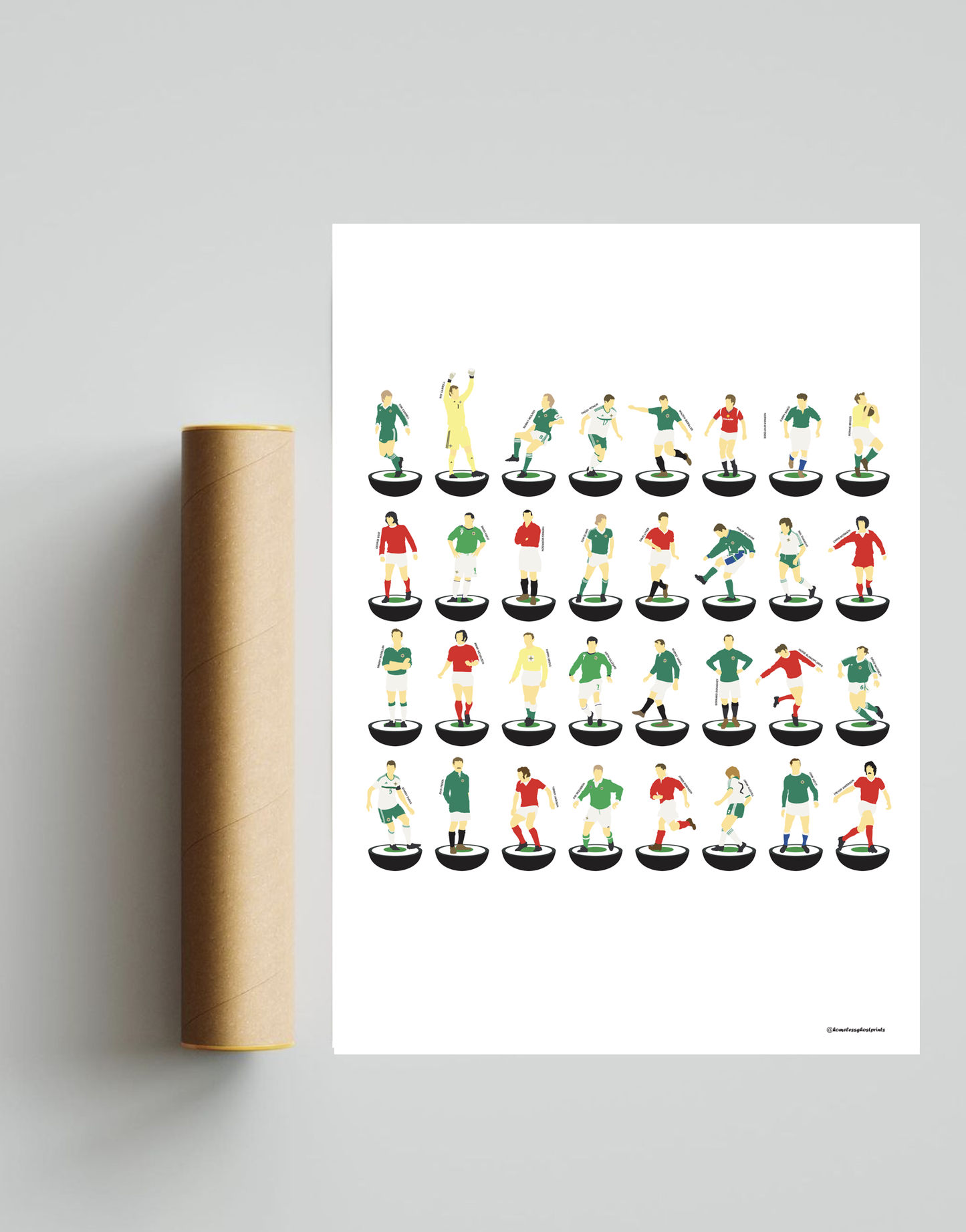 Manchester United x Northern Ireland Legends A3 Print
