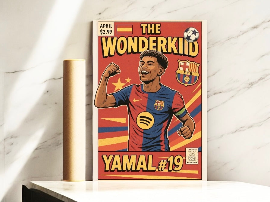 Lamine Yamal Comic Book A3 Print