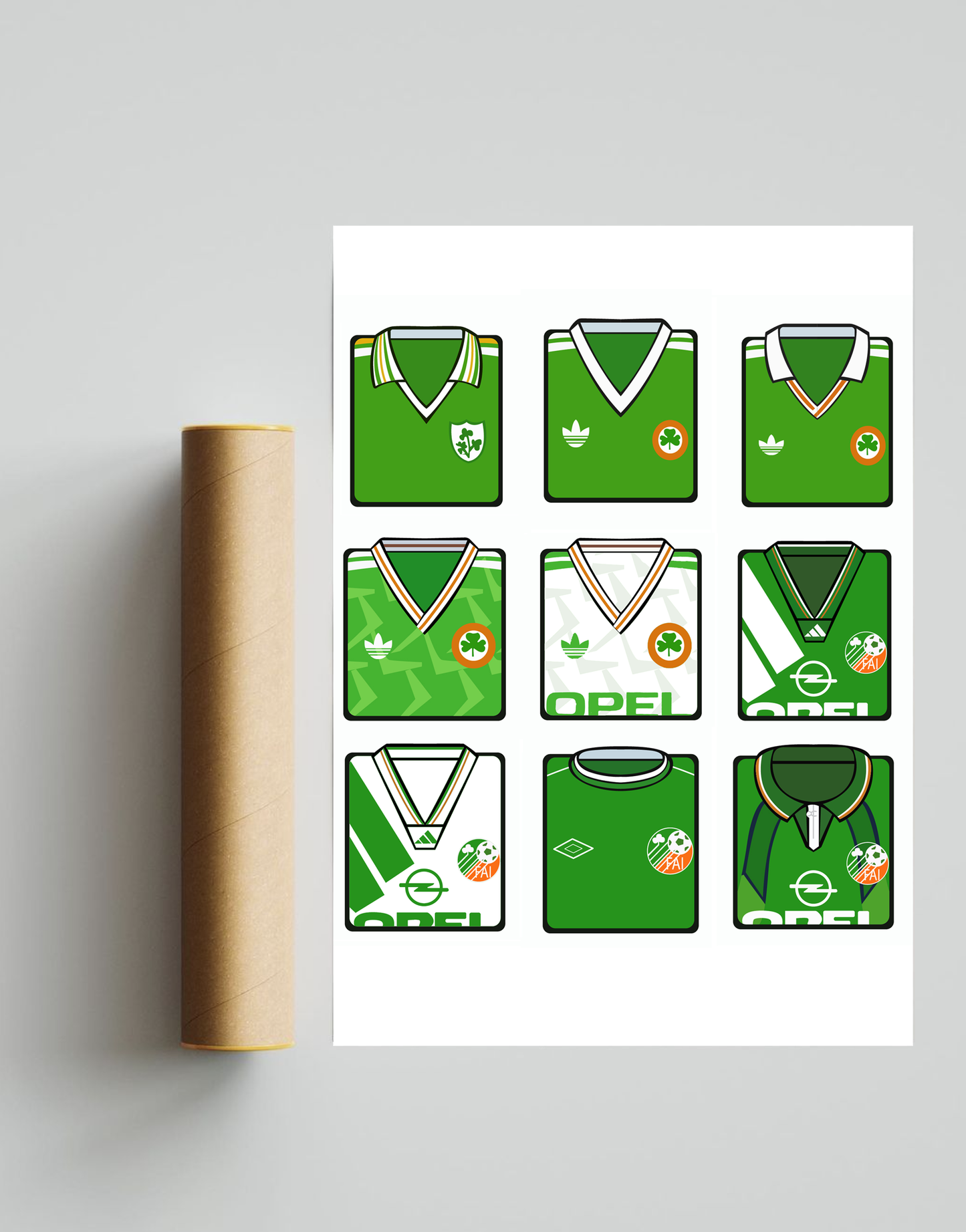 Republic of Ireland Kits A3 Print