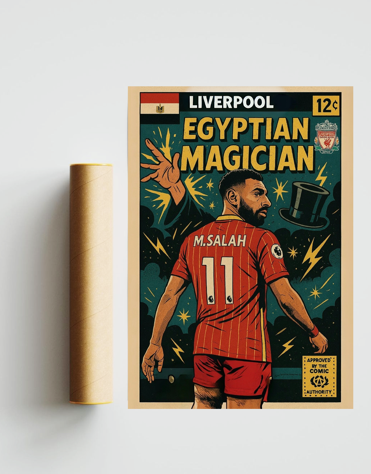Mo Salah Comic Book Style A3 Print