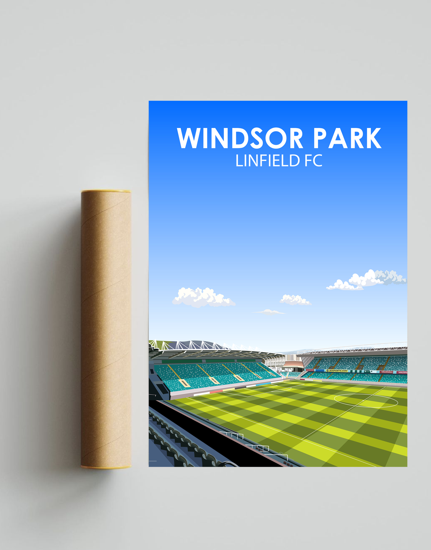 Windsor Park Stadium Linfield A3 Print