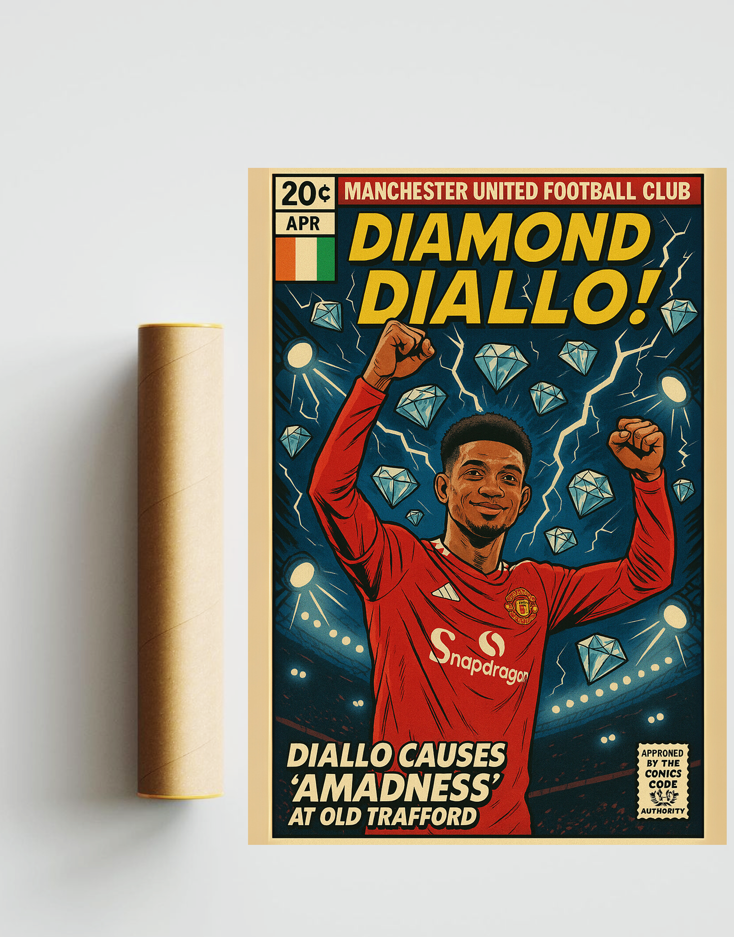 Amad Diallo Comic Book A3 Print