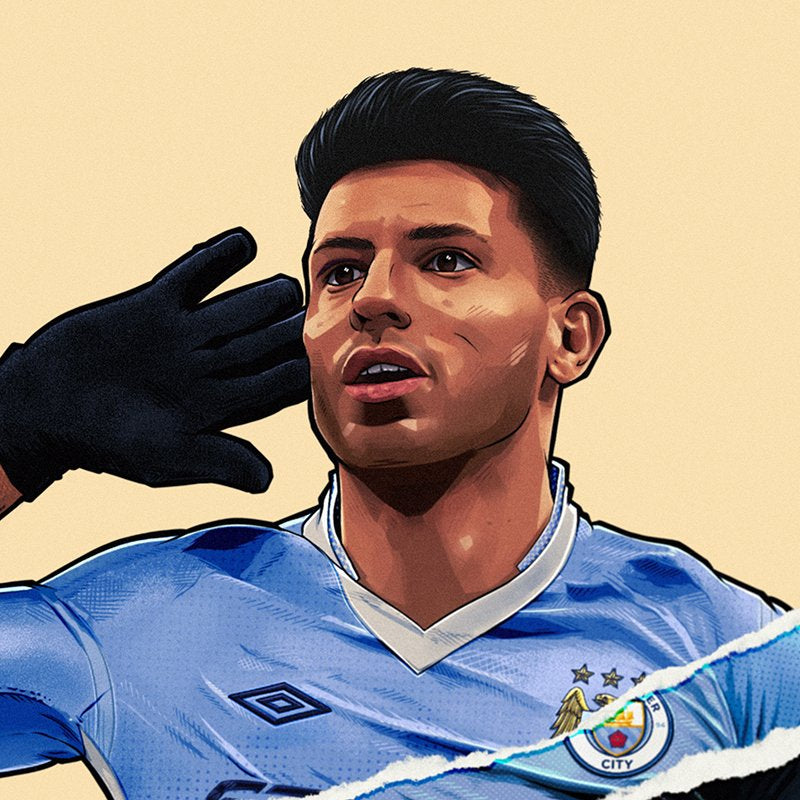 Kun Aguero MCFC A3 Print