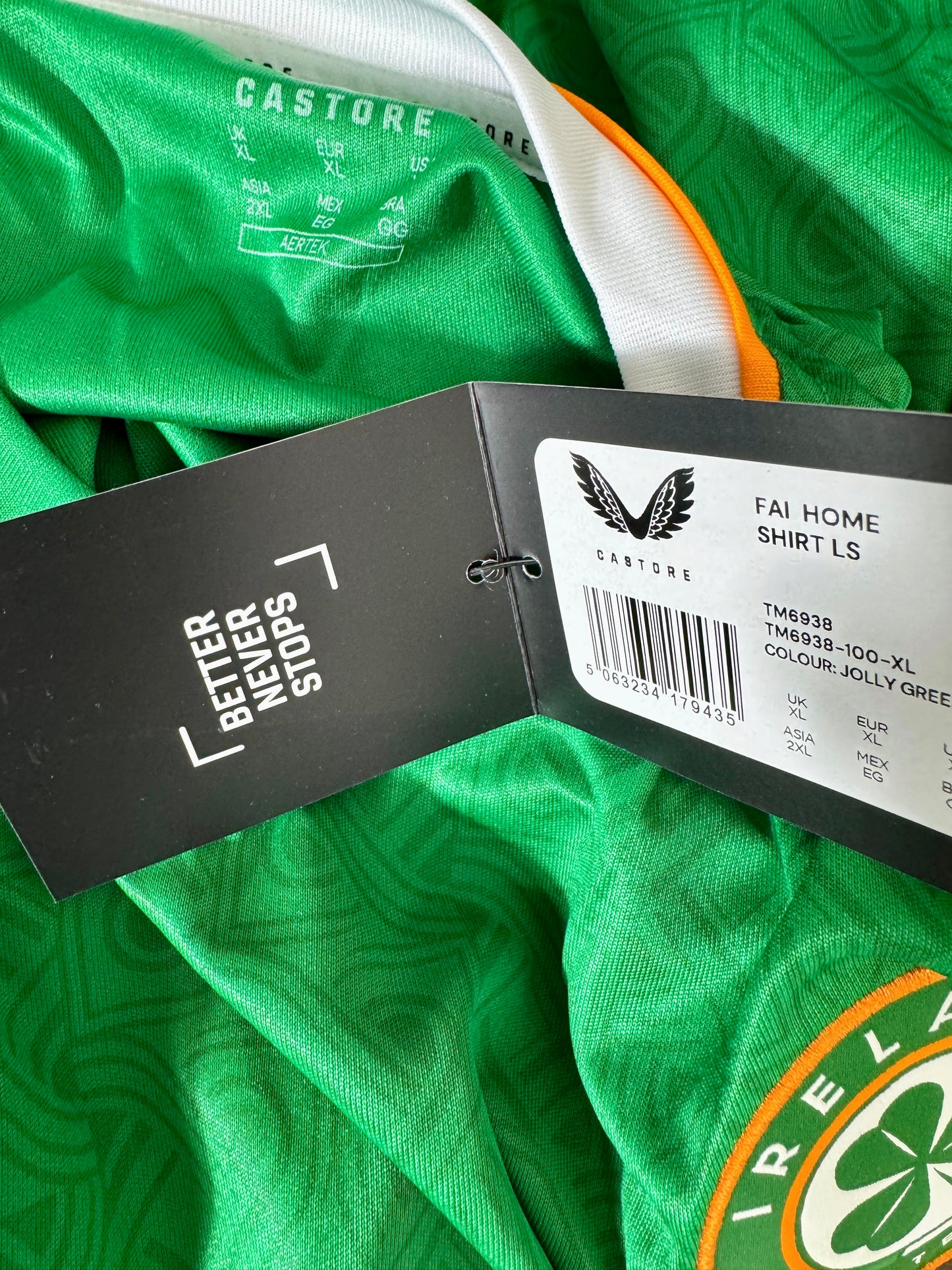 2024-25 Republic of Ireland L/S Home - Size XL (L Fit) - BNWT