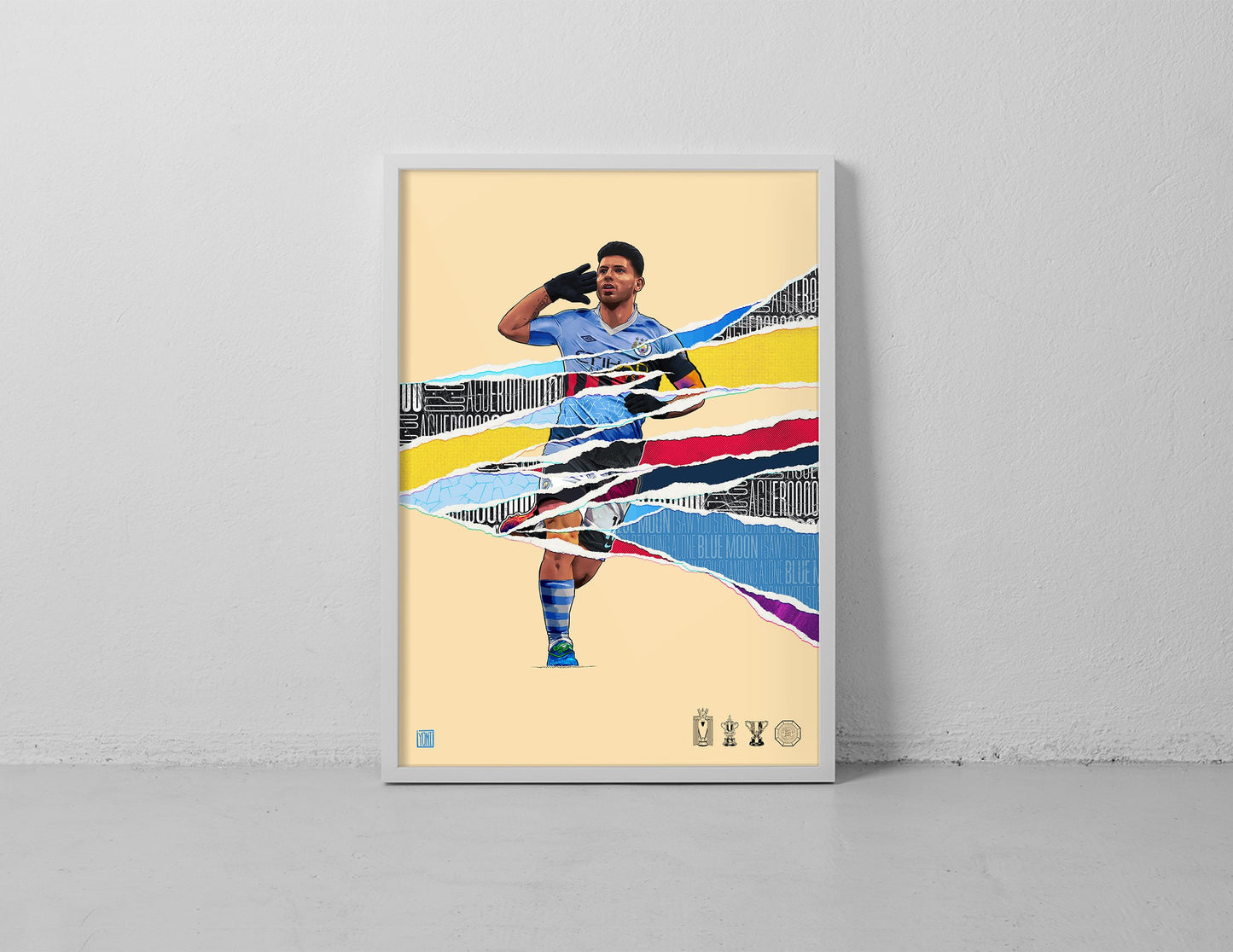 Kun Aguero MCFC A3 Print