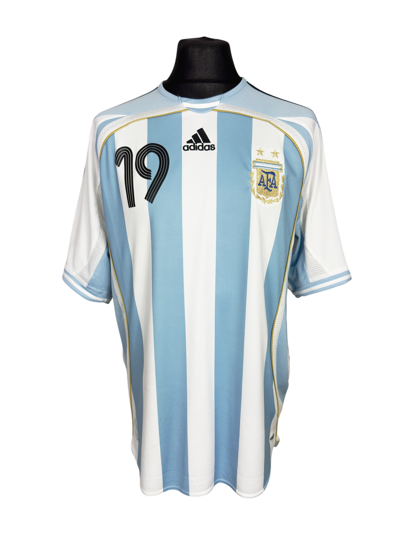 2006 Argentina Adidas Reissue Home - Size L - Messi 19