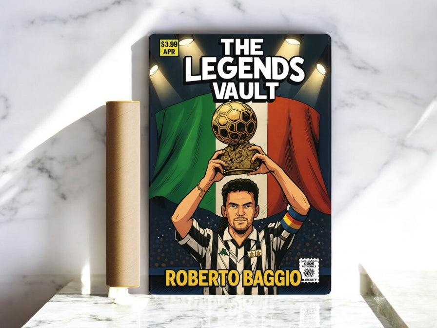 Roberto Baggio Ballon D’or Comic Book A3 Print