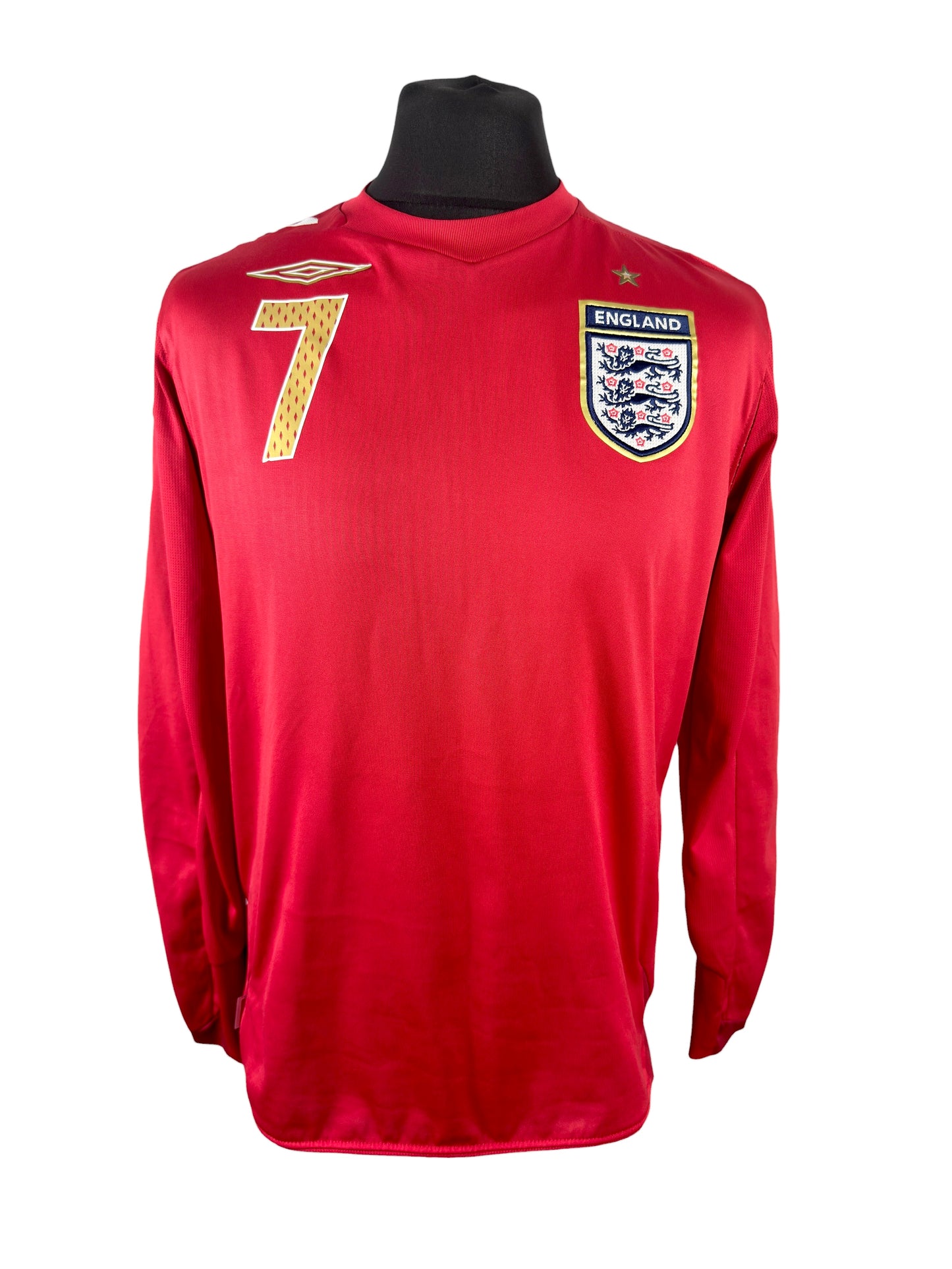 England 2006-08 L/S Away - Size M - Beckham 7