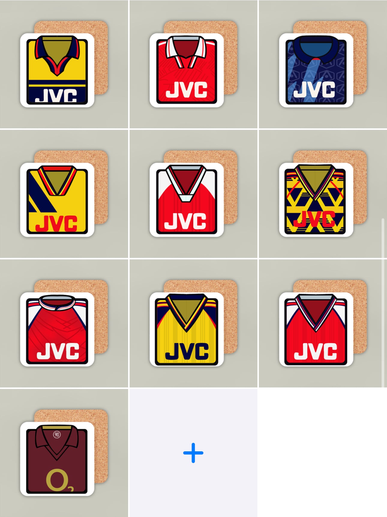 Arsenal Coasters - 10 Kit Designs