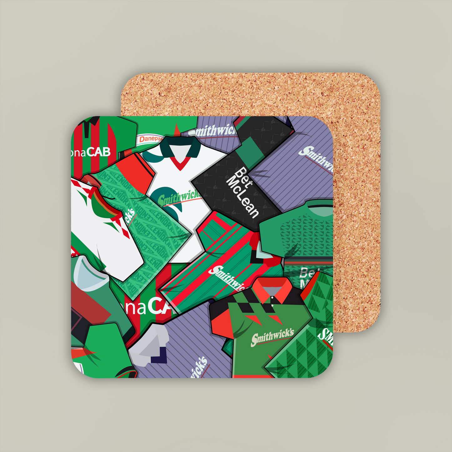 Glentoran Shirt Collage Coaster