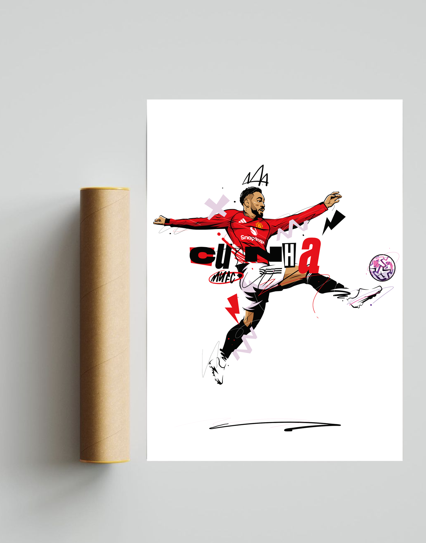 Matheus Cunha MUFC A3 Print