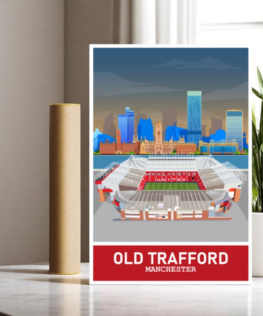Old Trafford Stadium Manchester A3 Print