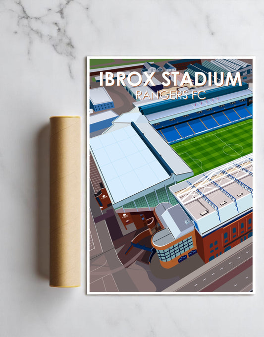 Ibrox Stadium A3 Print
