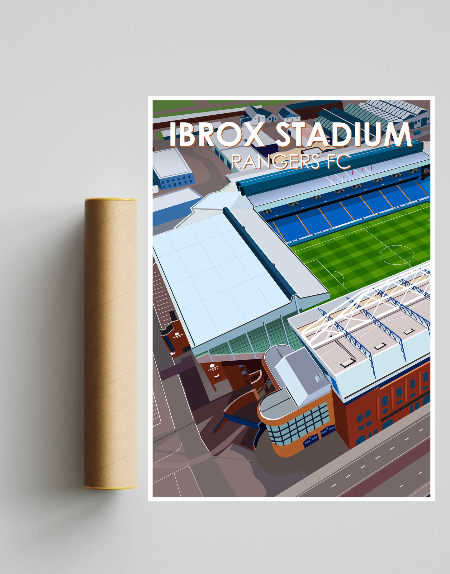 Ibrox Stadium A3 Print