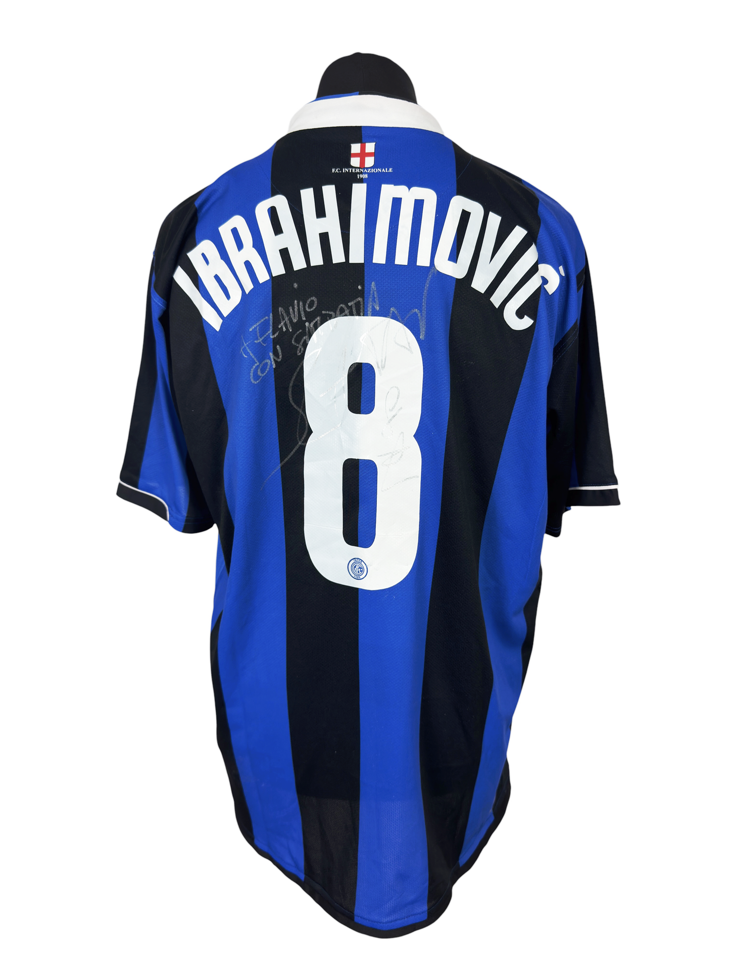 2006-07 Inter Milan Home - Size XL - Ibrahimovic 8 *Signed*