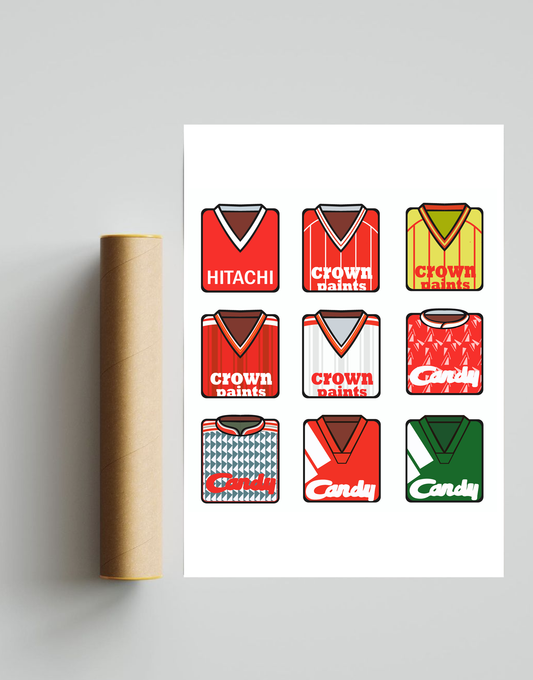 Liverpool Kits A3 Print