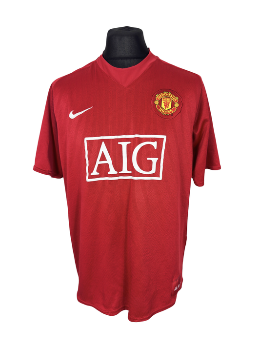 2007-09 Manchester United Home - Size XL (L Fit)