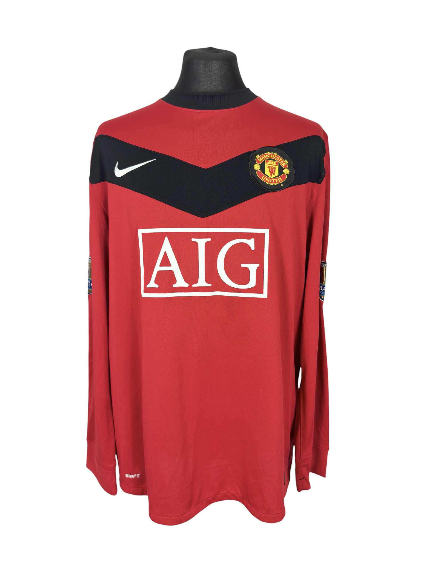 2009-10 Manchester United L/S Home - Size XL (L Fit) - Vidic 15