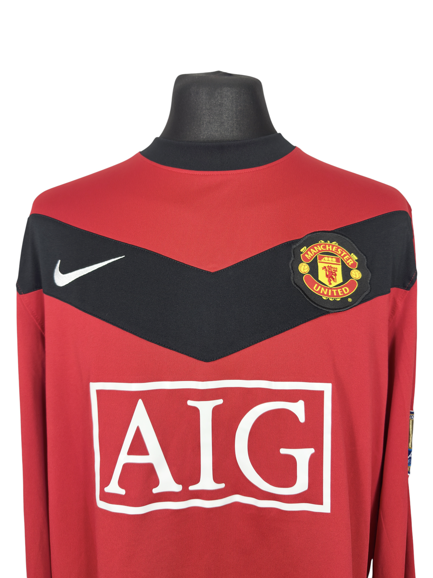 2009-10 Manchester United L/S Home - Size XL (L Fit) - Vidic 15