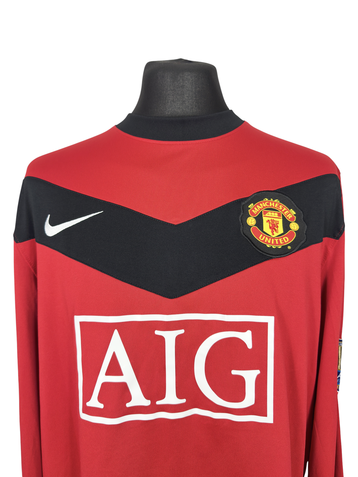 2009-10 Manchester United L/S Home - Size XL (L Fit) - Vidic 15