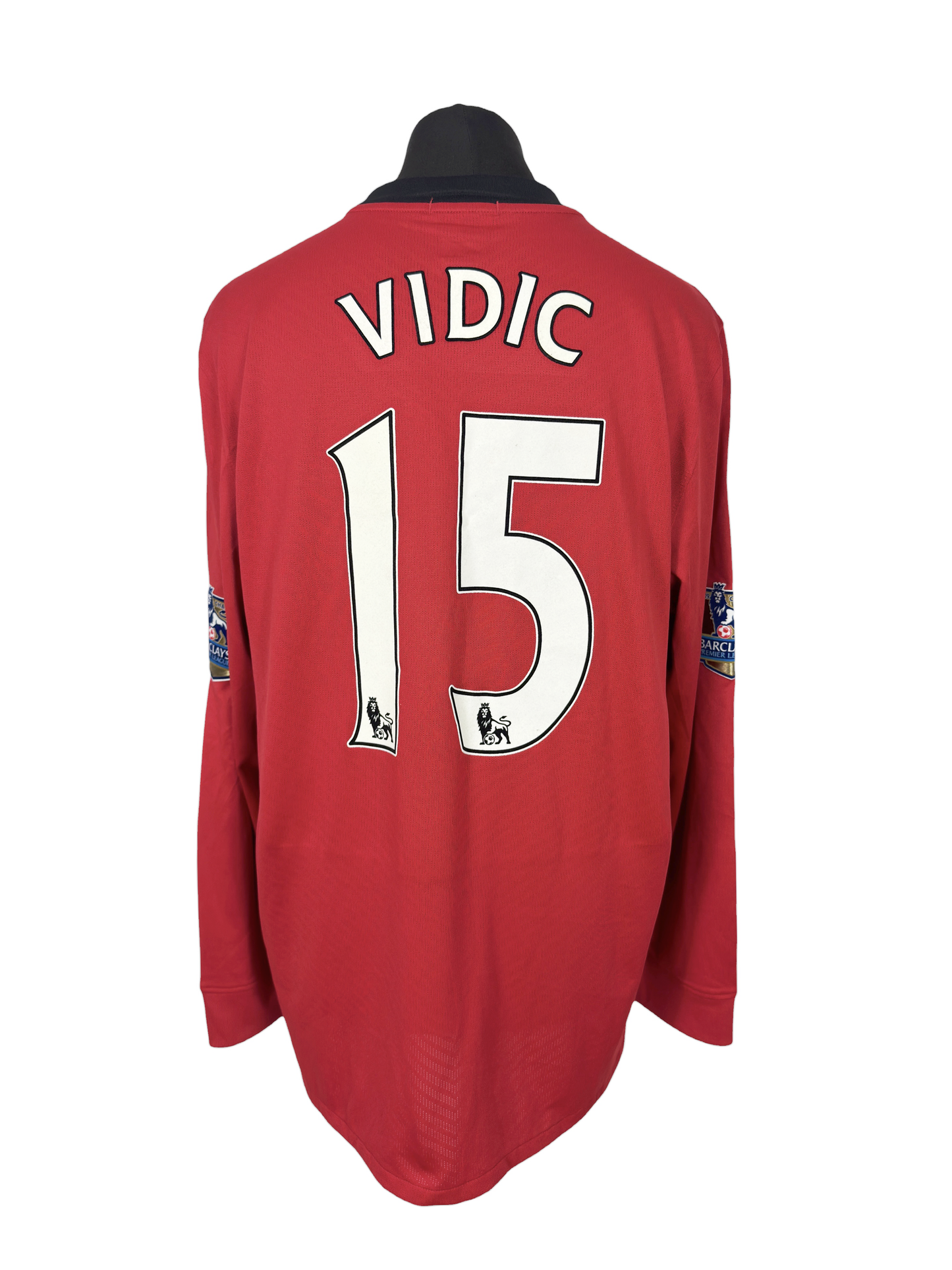 2009-10 Manchester United L/S Home - Size XL (L Fit) - Vidic 15