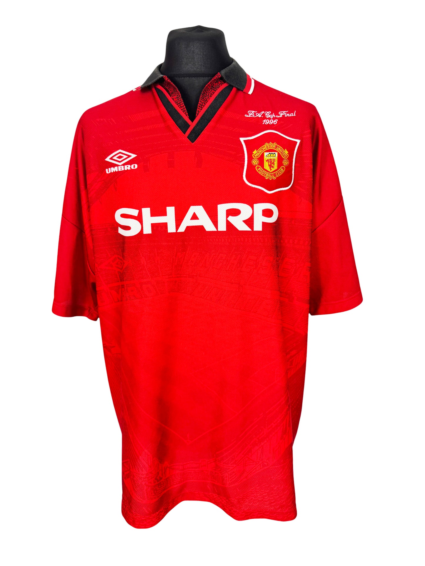 1995-96 Manchester United FA Cup Home - Size XXL - Beckham 24