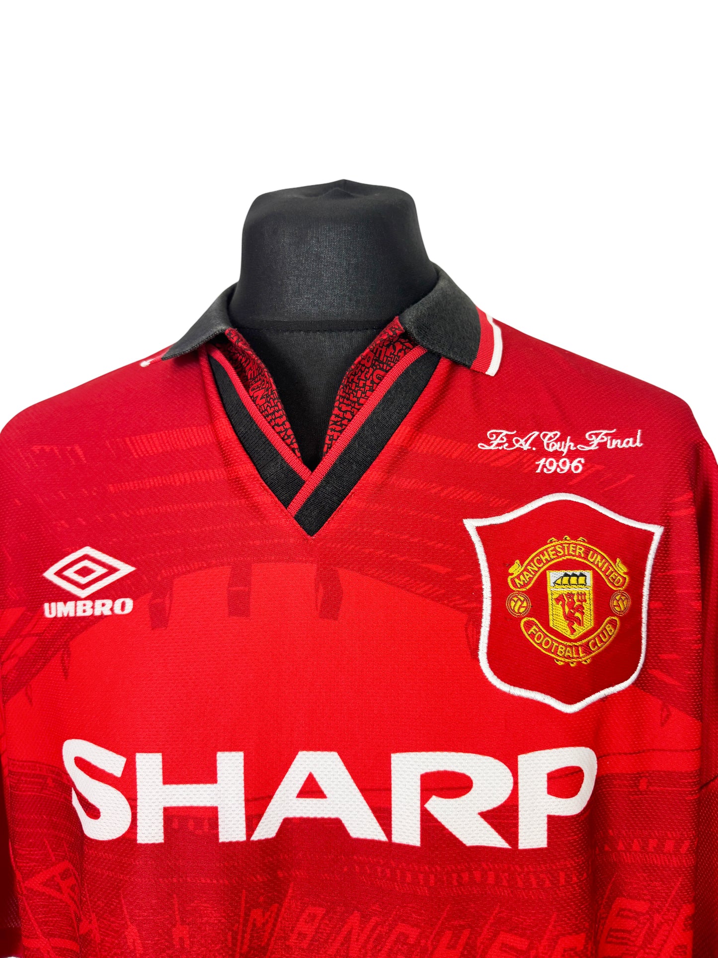 1995-96 Manchester United FA Cup Home - Size XXL - Beckham 24