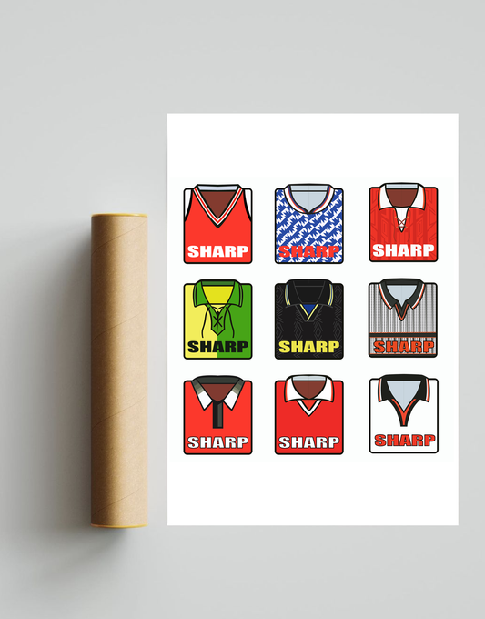 Manchester United Kits A3 Print