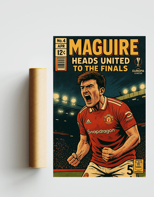Harry Maguire Comic Book Style A3 Print