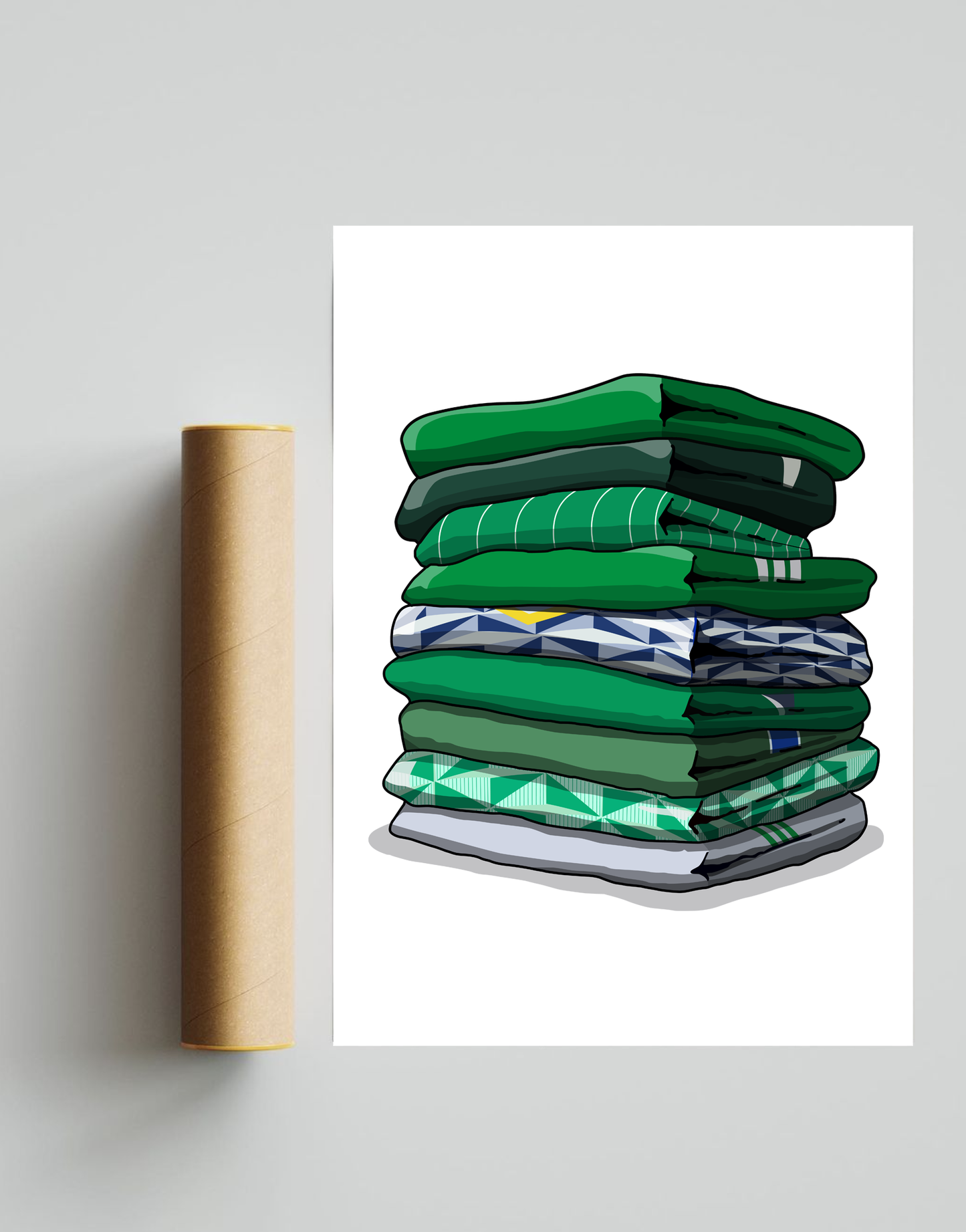 Northern Ireland Shirt Stack A4 Print