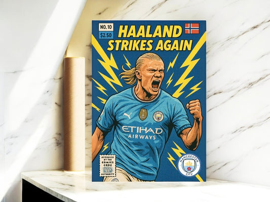 Erling Haaland Comic Book A3 Print