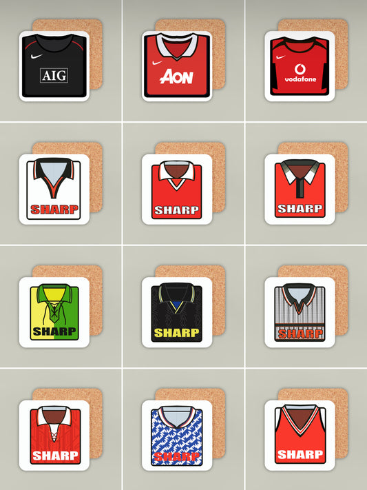 Manchester United Coasters - 12 Kit Designs